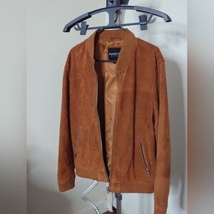Brown Suede Bomber Jacket